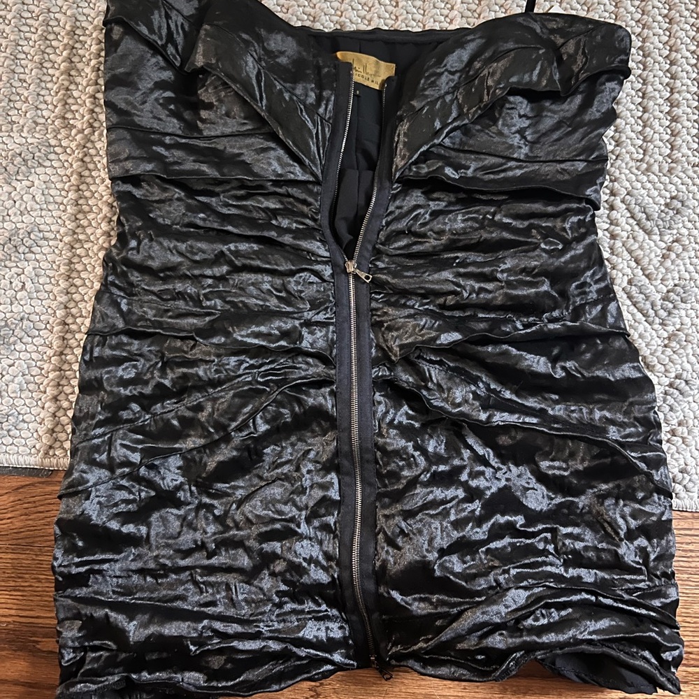 Nicole Miller Shimmering Black Strapless Dress